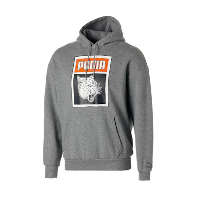 Puma Printed Pullover Hoodie Stone Gray Casual Wear 622655-02