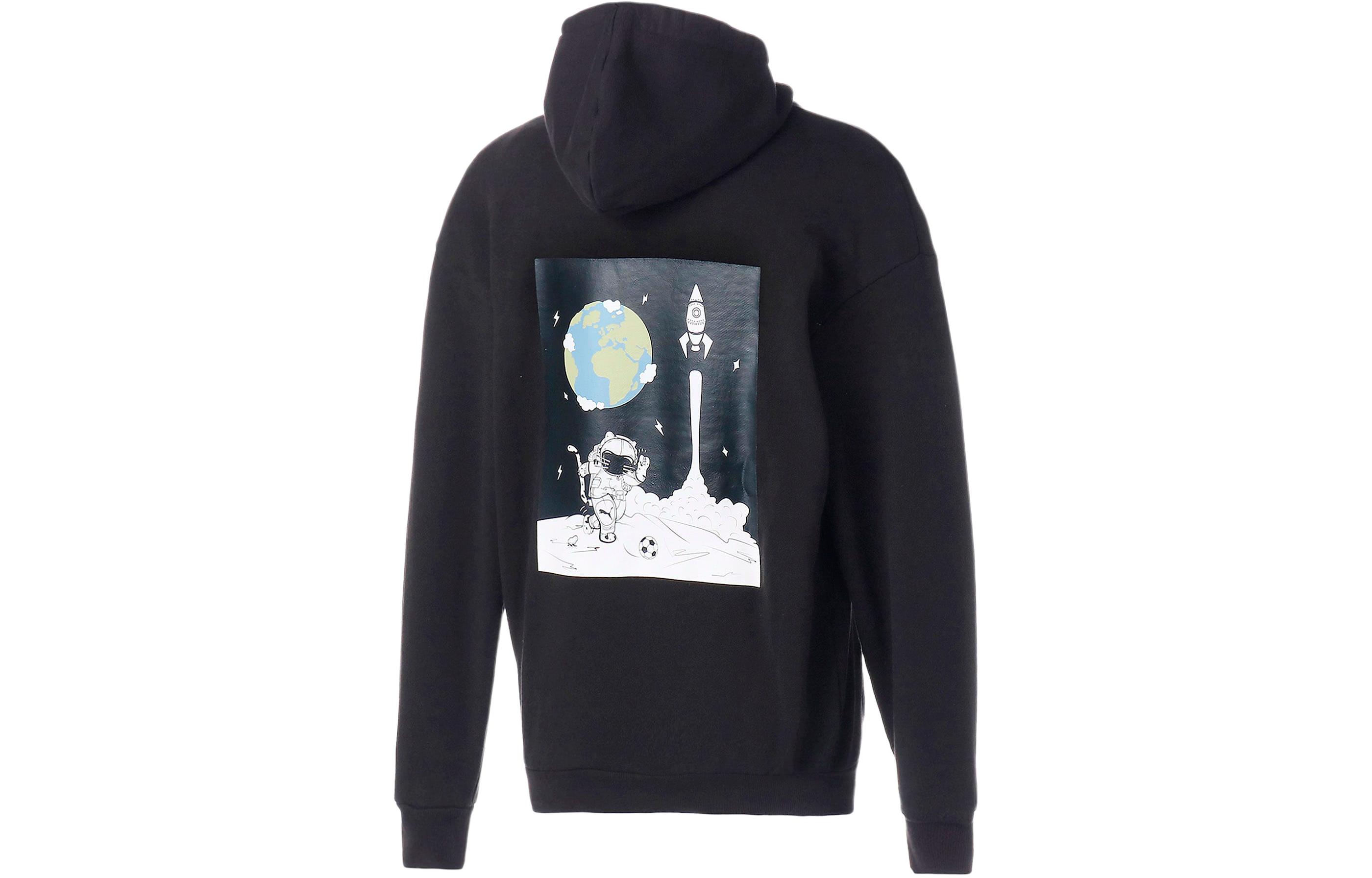 Puma Printed Pullover Hoodie Unisex Black 625122-01