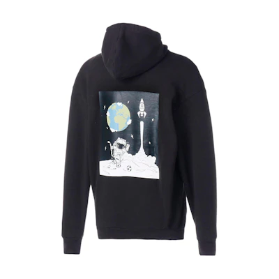 Puma Printed Pullover Hoodie Unisex Black 625122-01