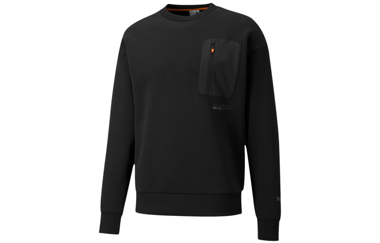 Puma Protect Crew Pullover Sweatshirt with Chest Zip Pocket Black - 534404-01