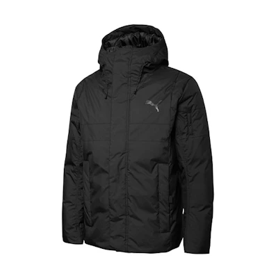 PUMA Protective Logo Black Hooded Down Jacket Winter Outdoor Coat. 848762-01