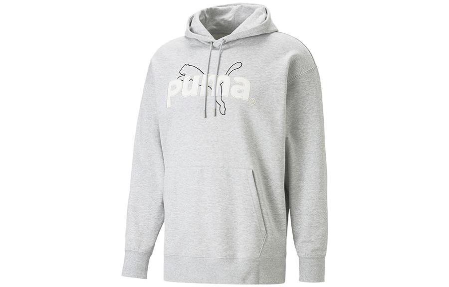 Puma Pullover Hoodie with Logo - Gray 620631-04