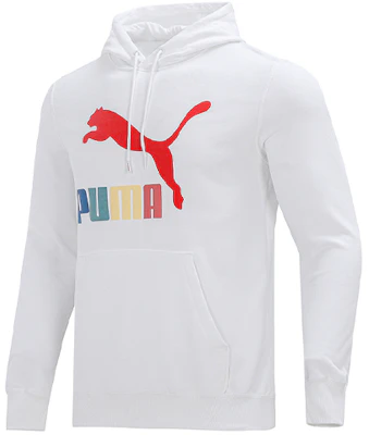 Puma Pullover Sweatshirt White with Colorblock Logo Print 535290-02 Buy Puma Pullover Sweatshirt White with Colorblock Logo Print 535290-02