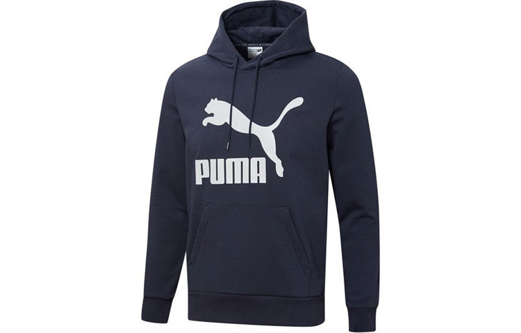 Puma Pullover Sweatshirt with Large Logo Print - Navy Blue 536742-43