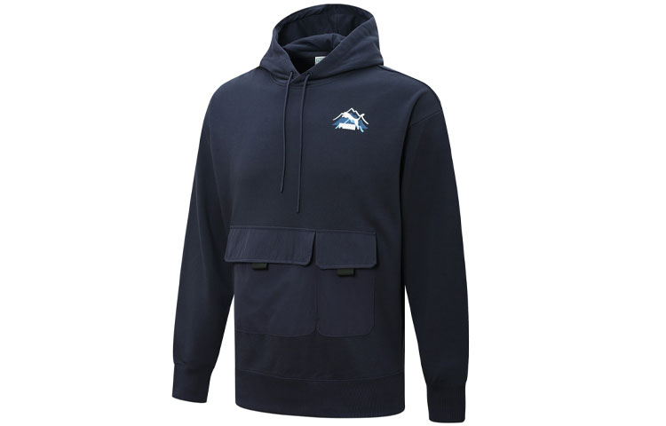 Puma Purple Hoodie with Logo Print and Drawstring 537392-43