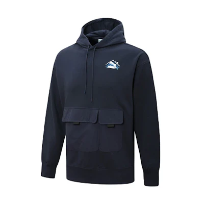 Puma Purple Hoodie with Logo Print and Drawstring 537392-43