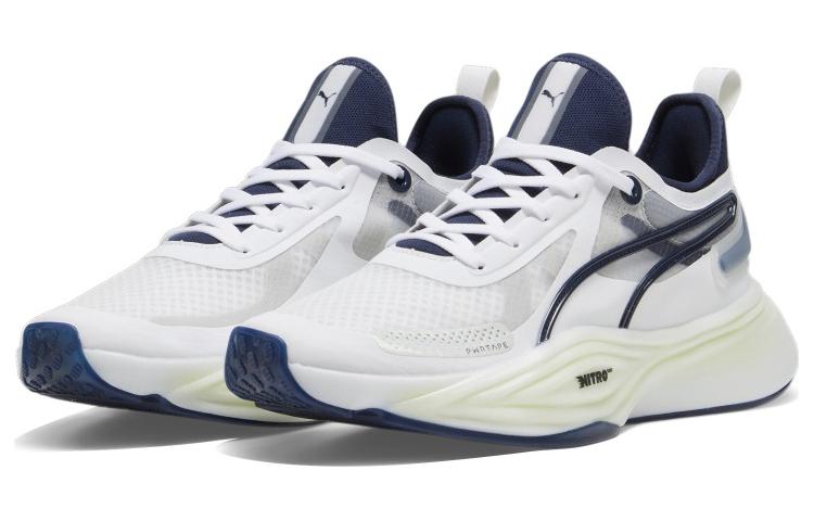 Lookbook PUMA Pwr Nitro Squared 減震防滑 低筒 跑步鞋 男款 白藍色