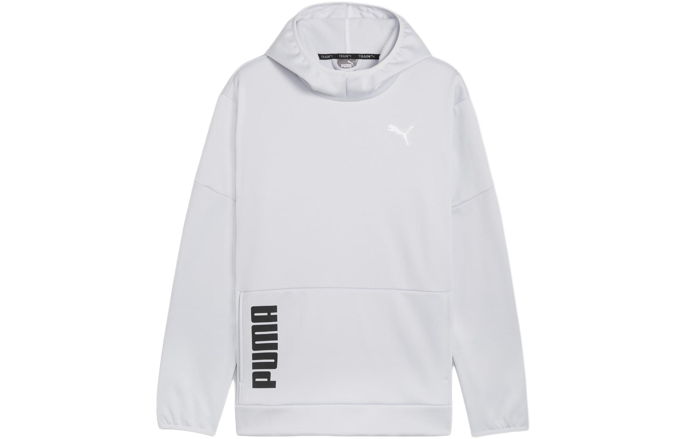 Puma PWRFleece Hoodie Soft Long Sleeve Training Sweatshirt - Fog Silver 522340-42