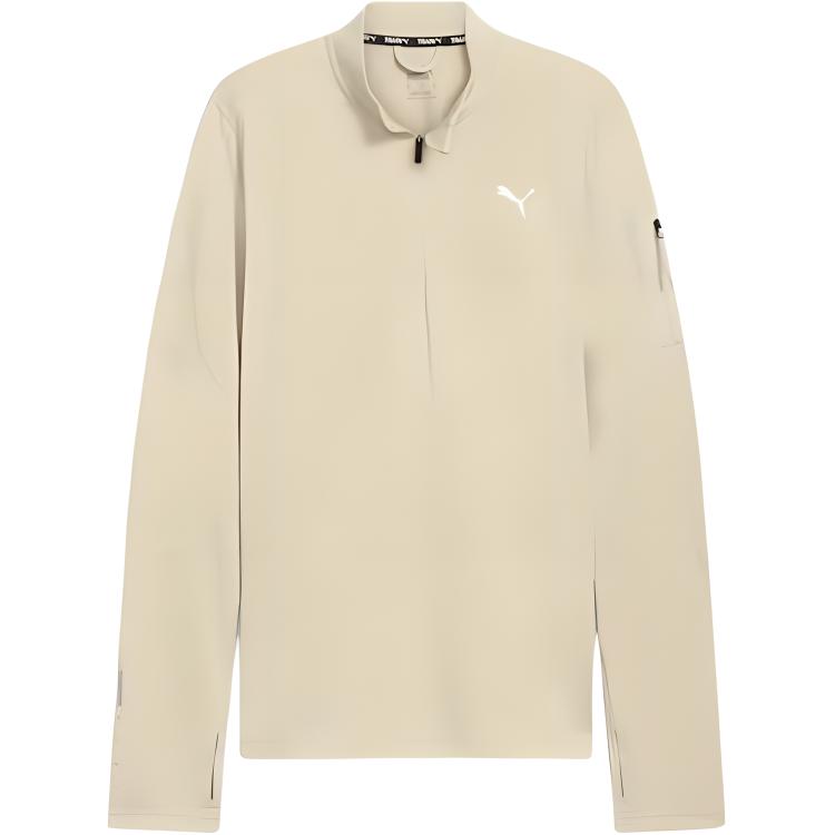 Puma Quarter-Zip Pullover Sweatshirt Desert Dust Comfortable Soft 525704-68