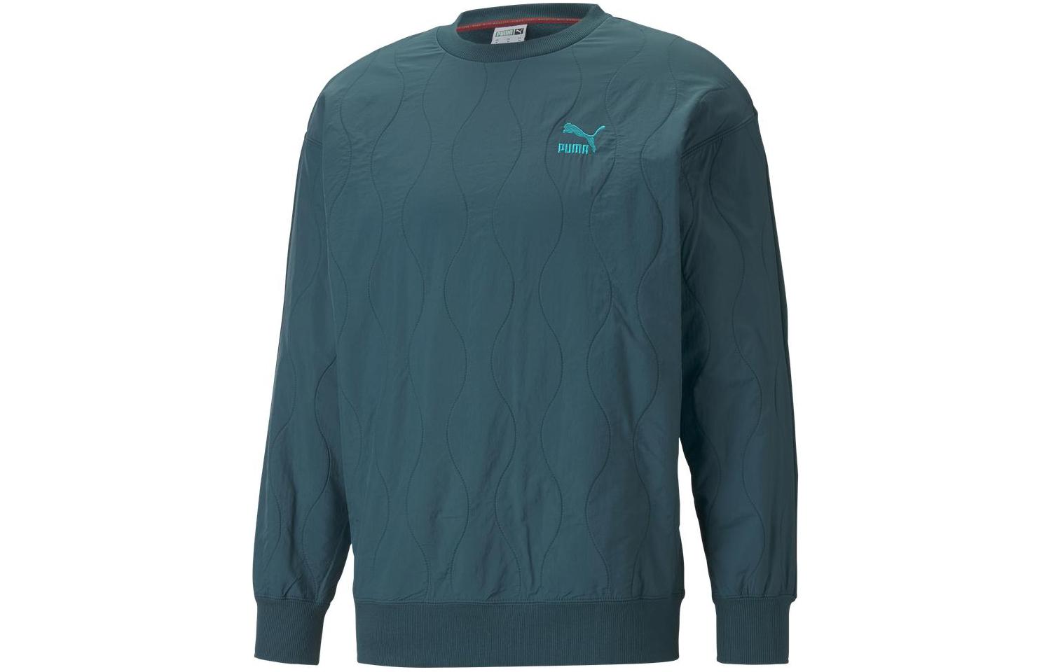Puma Quilted Crewneck Sweatshirt Peacock Blue 538934-24