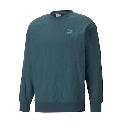 Puma Quilted Crewneck Sweatshirt Peacock Blue 538934-24