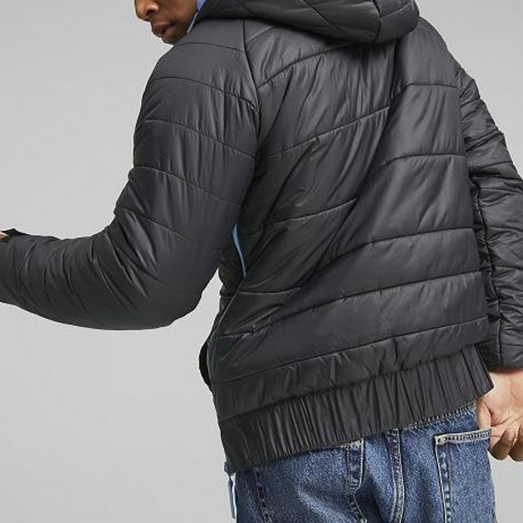 Purchase Puma 黑色菱格紋雙面連帽外套 休閒保暖外衣 769463-10