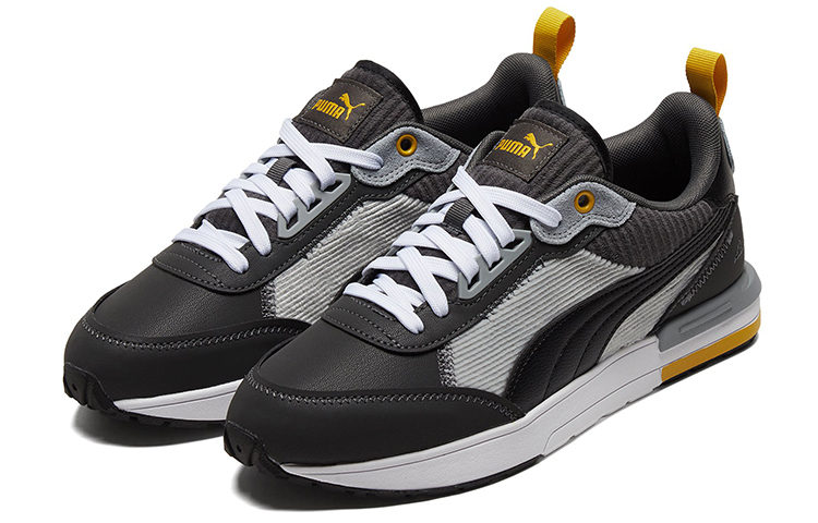 Lookbook 푸마 유니섹스 R22 캐주얼 슈즈 블랙/그레이 383834-02. 383834-02