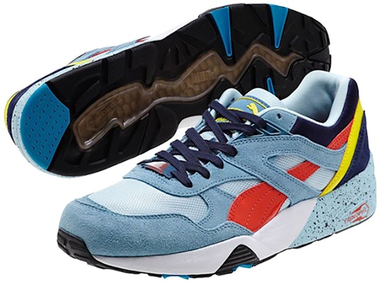 Puma R698 Block Low Top Running Shoes Red White Blue Purple 360030 07