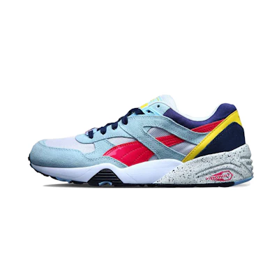 Puma R698 Block Low Top Running Shoes Red/White/Blue/Purple