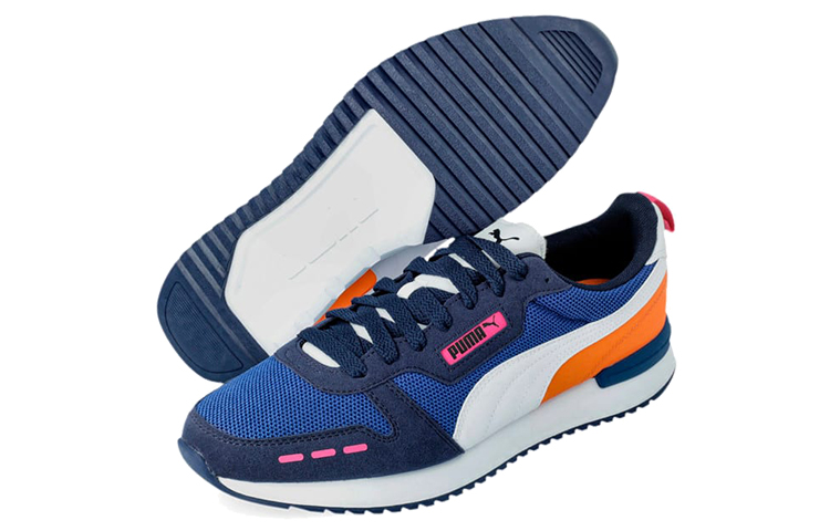 Lookbook 彪马R78休闲运动鞋 蓝橙白色款 373117-22