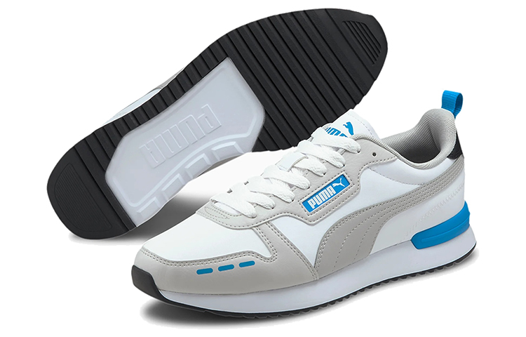 Lookbook 彪马 R78 白/蓝/灰色低帮运动鞋 374127-07