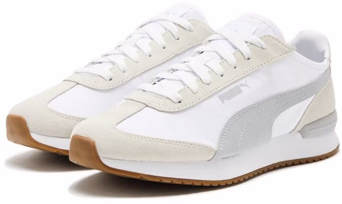 PUMA R78 風尼龍 防滑耐磨 低筒 運動休閒鞋 男女同款 白灰色 Lookbook PUMA R78 風尼龍 防滑耐磨 低筒 運動休閒鞋 男女同款 白灰色