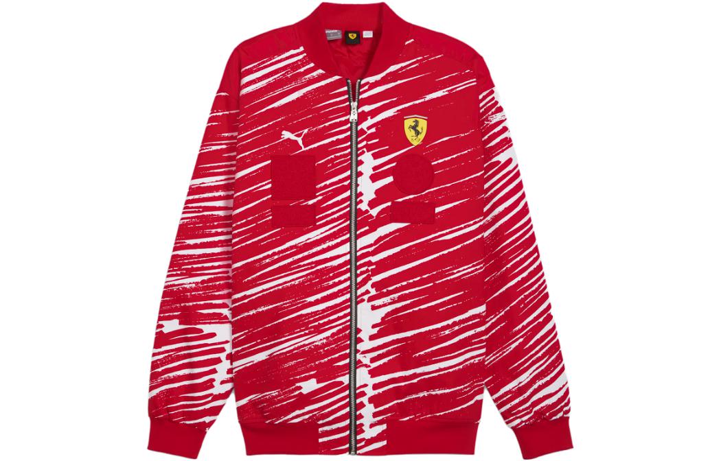 Puma Race Jacket Graffiti Long-Sleeve Zip-Up Jacket Red 624932-02