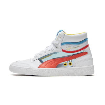 Puma Ralph Sampson Mid Glass 'White/Hot Coral/Ethereal Blue'