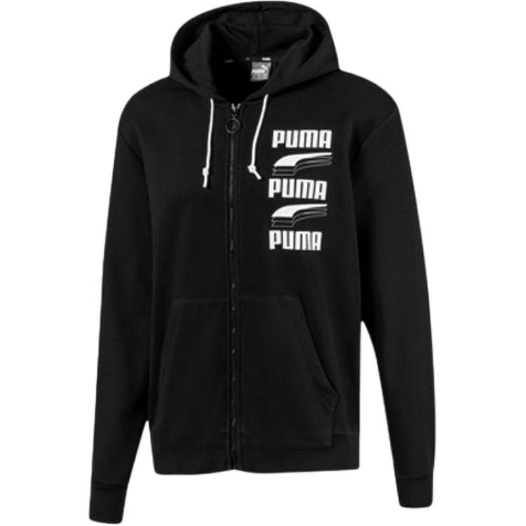 Puma Rebel Bold Black Printed Zip-Up Hoodie Jacket 582757-01
