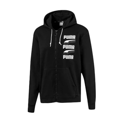 Puma Rebel Bold Black Printed Zip-Up Hoodie Jacket 582757-01