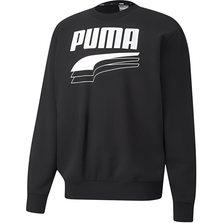 Puma Rebel Bold Print Long Sleeve Sweatshirt Black - Casualwear 582753-01