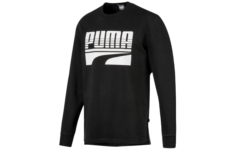 Puma Rebel Bold Sweatshirt Black with Colorblock Logo Print 580905-01