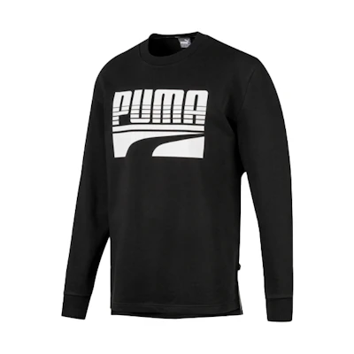 Puma Rebel Bold Sweatshirt Black with Colorblock Logo Print 580905-01