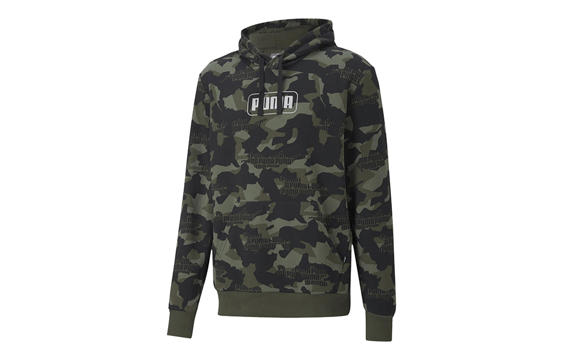 Puma Rebel Camo Loose Fit Hoodie Army Green 585021-70