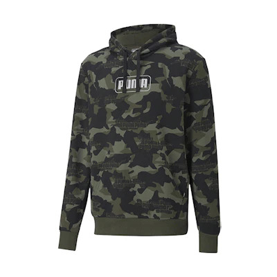 Puma Rebel Camo Loose Fit Hoodie Army Green 585021-70