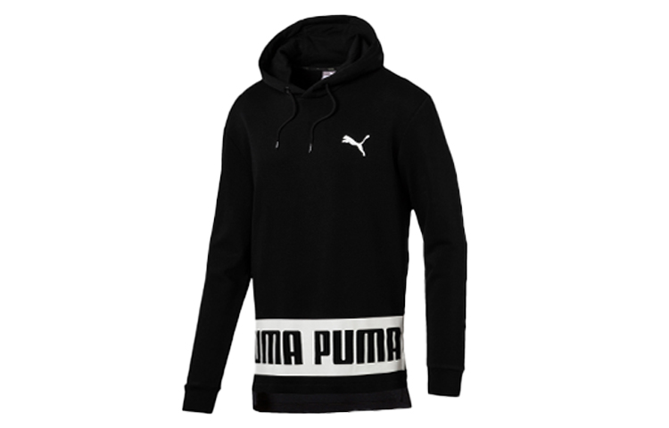 Puma Rebel Casual Colorblock Letter Hoodie Black 594580-01
