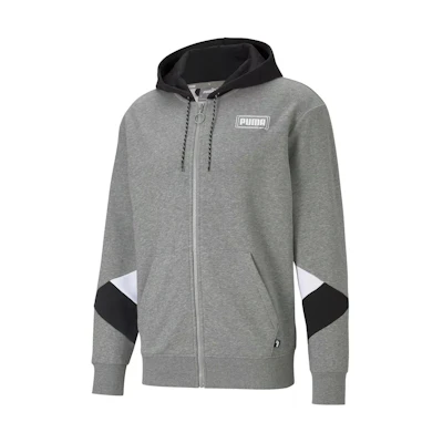 Puma Rebel FZ Hoodie Full-Zip Gray Heather Sportswear 585744-03