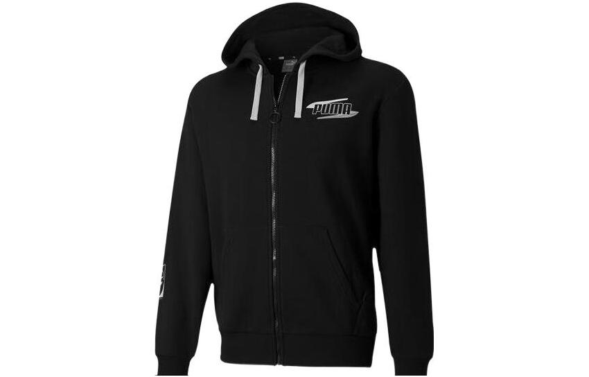 Puma Rebel Logo Print Zip-Up Jacket Sweatshirt Black 585488-51