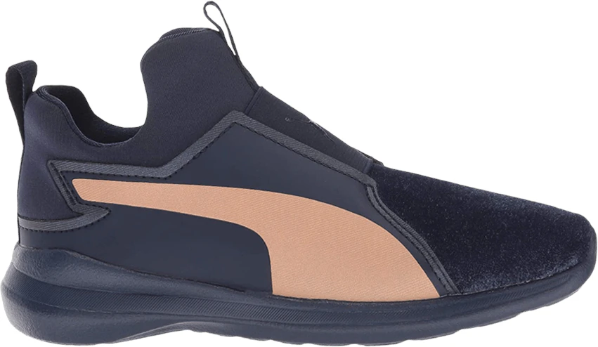 Grade School Puma Rebel Mid Athluxe Peacoat Dusty Coral 366796