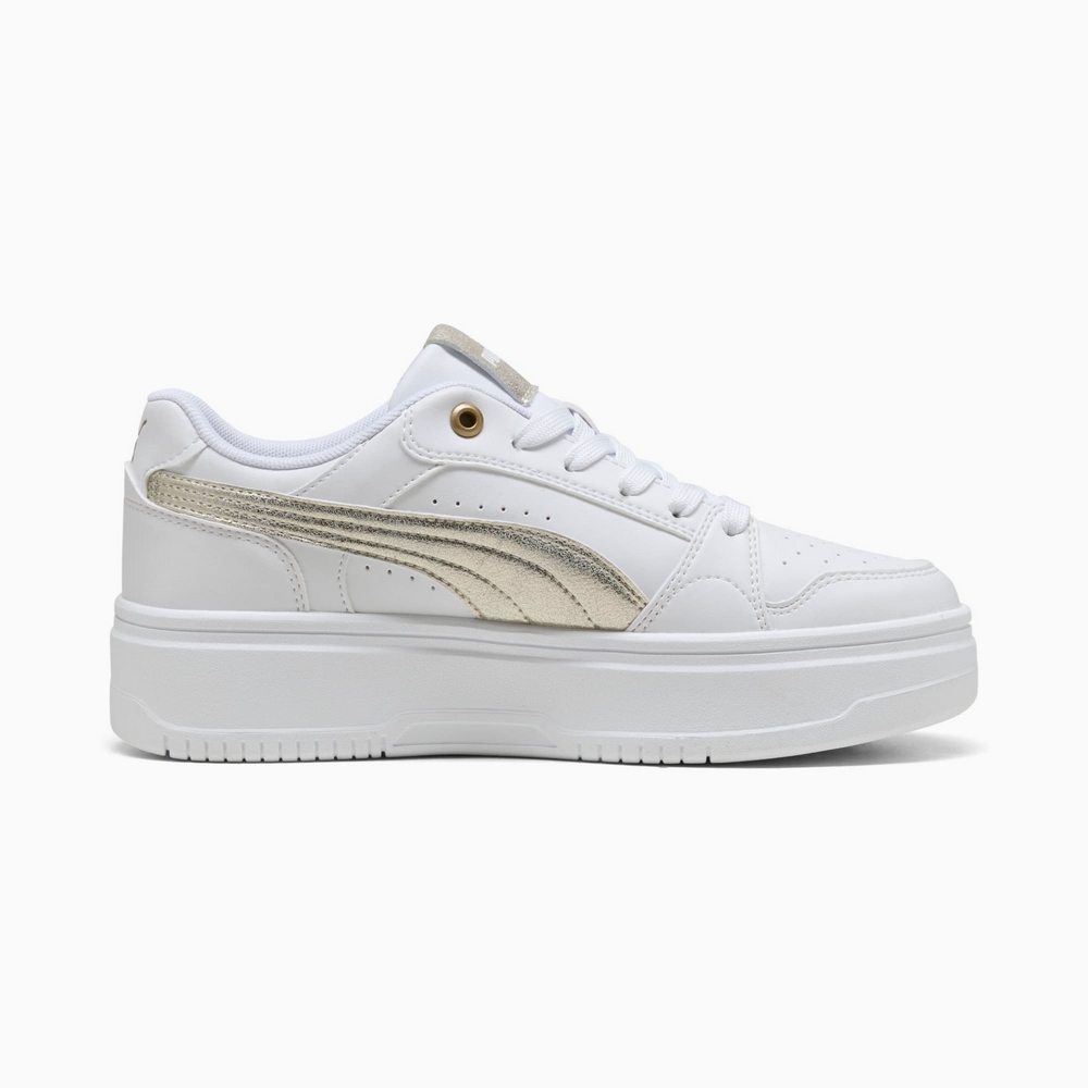 Purchase Puma Rebound Femme Low Metallic White Casual Shoes 40606301