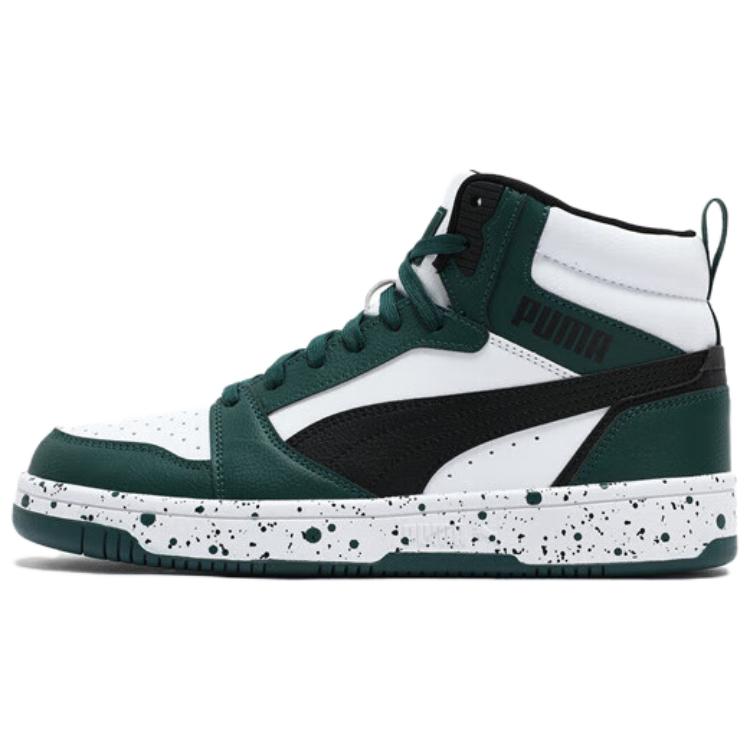 PUMA Rebound v6 Retro Mid-Top White Green Skate Shoes . 400849-01
