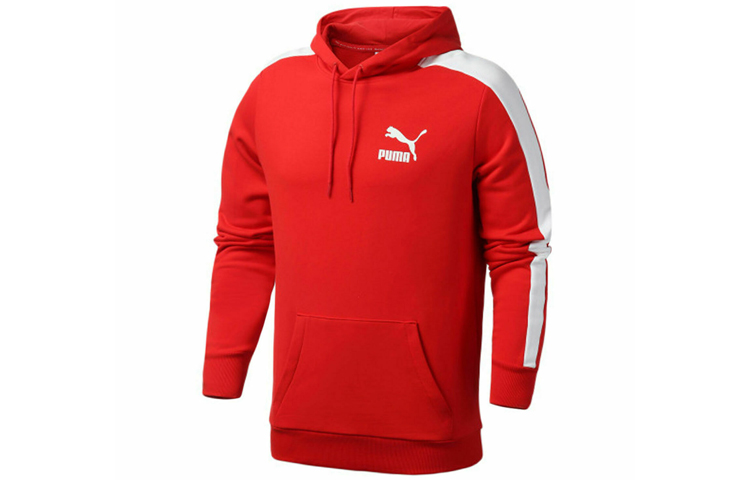 Puma Red Fleece Knit Pullover Hoodie 595922-11