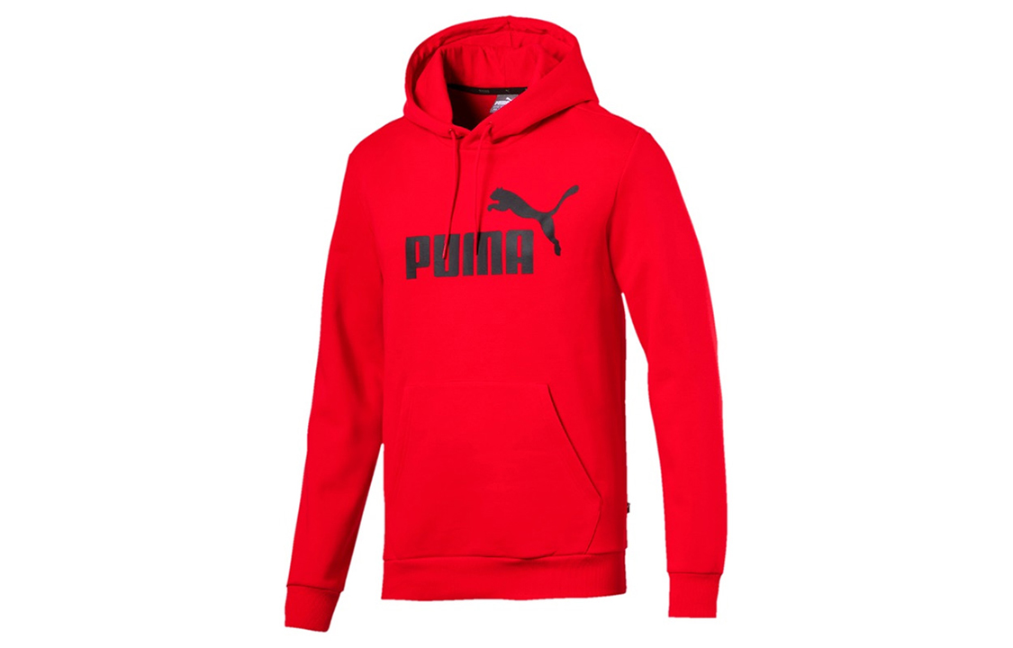 Puma Red Graphic Hoodie with Drawstring and Fleece Lining 851743-05