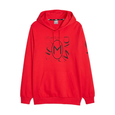 Puma Red Hoodie with Letter Print in Loose Fit and Long Sleeves 772316-01