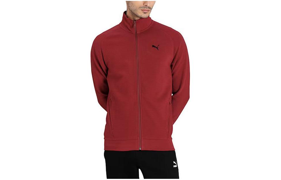 Puma Red Raglan Jacket with Logo Print and Stand Collar 846669-05