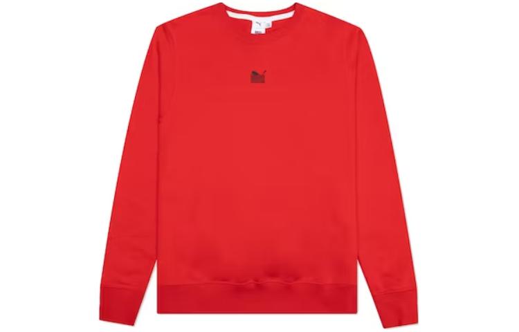 Puma Red Solid Color Crewneck Pullover Sweatshirt Long Sleeve 533688-04