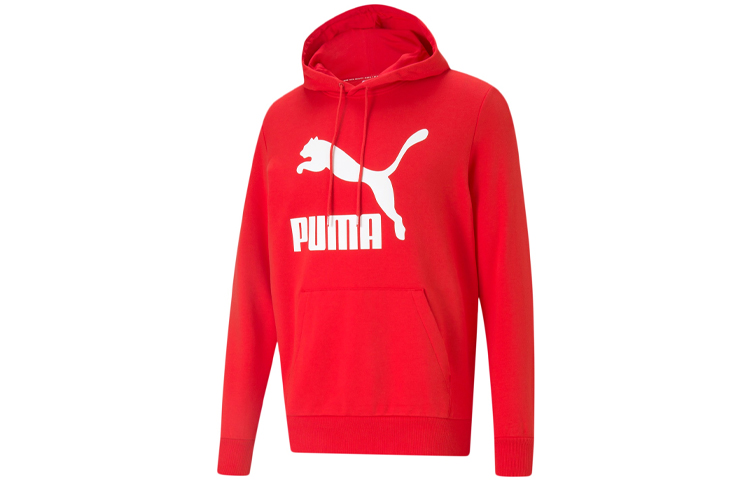 Puma Red Vintage Letter Print Hoodie with Colorblock Design 531369-11