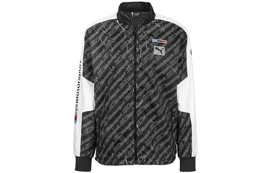 Puma Retro Black Full-Print Track Jacket with Stand Collar 596078-01