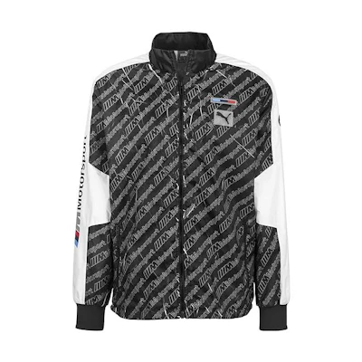Puma Retro Black Full-Print Track Jacket with Stand Collar 596078-01