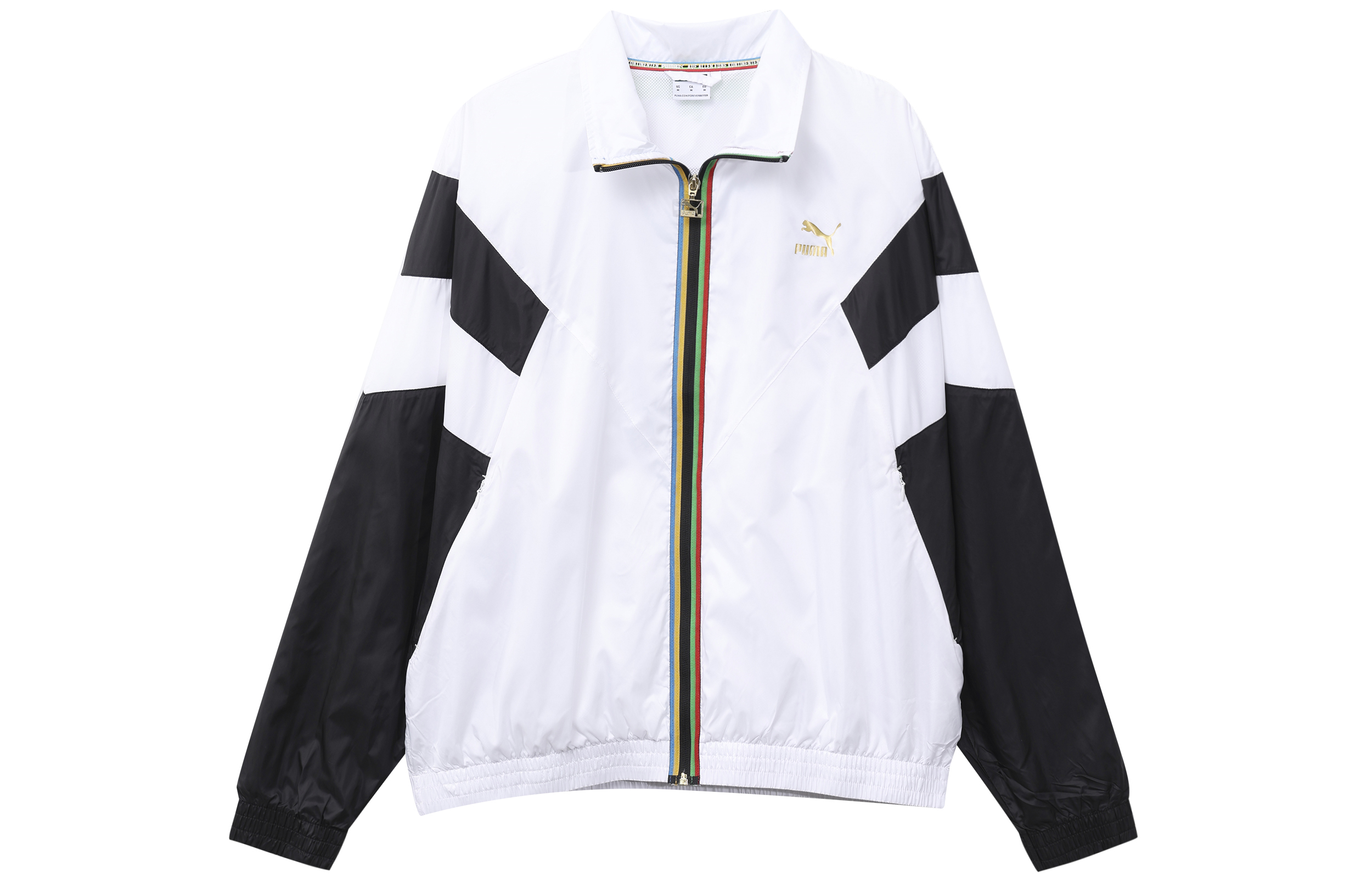 Puma Retro Colorblock Full-Zip Jacket with Gold Print Design 597610-02