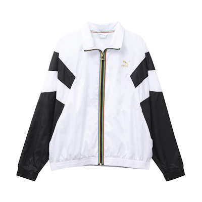 Puma Retro Colorblock Full-Zip Jacket with Gold Print Design 597610-02