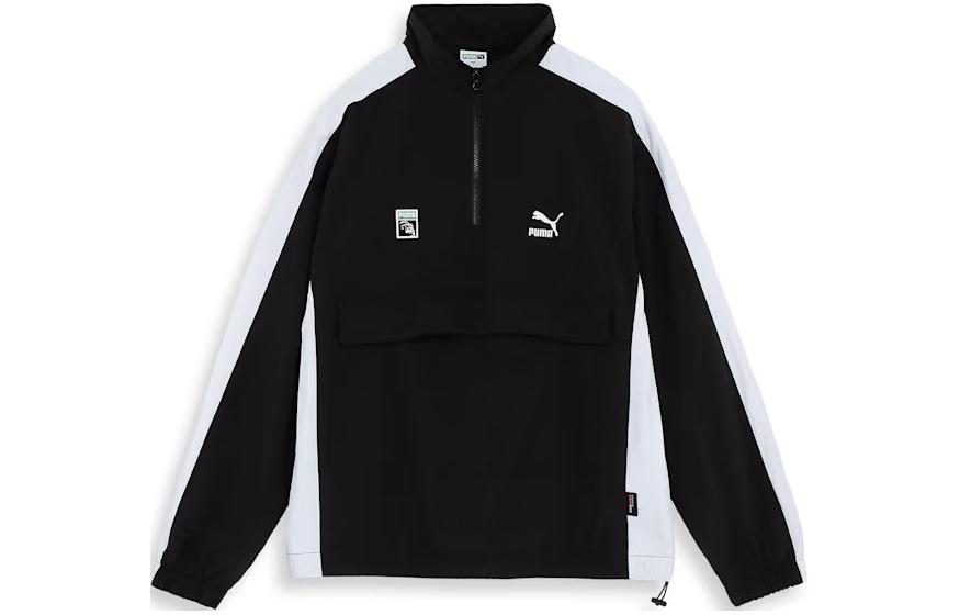 Puma Retro Colorblock Half-Zip Track Jacket in Black 625503-01