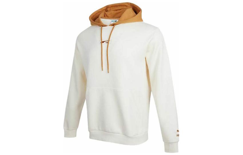 Puma Retro Colorblock Logo Embroidered Pullover Sweatshirt - White 539725-65
