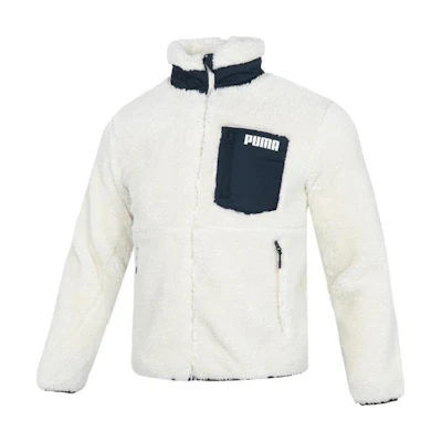 Puma Retro Colorblock Logo Zip Jacket Unisex - White 535053-93
